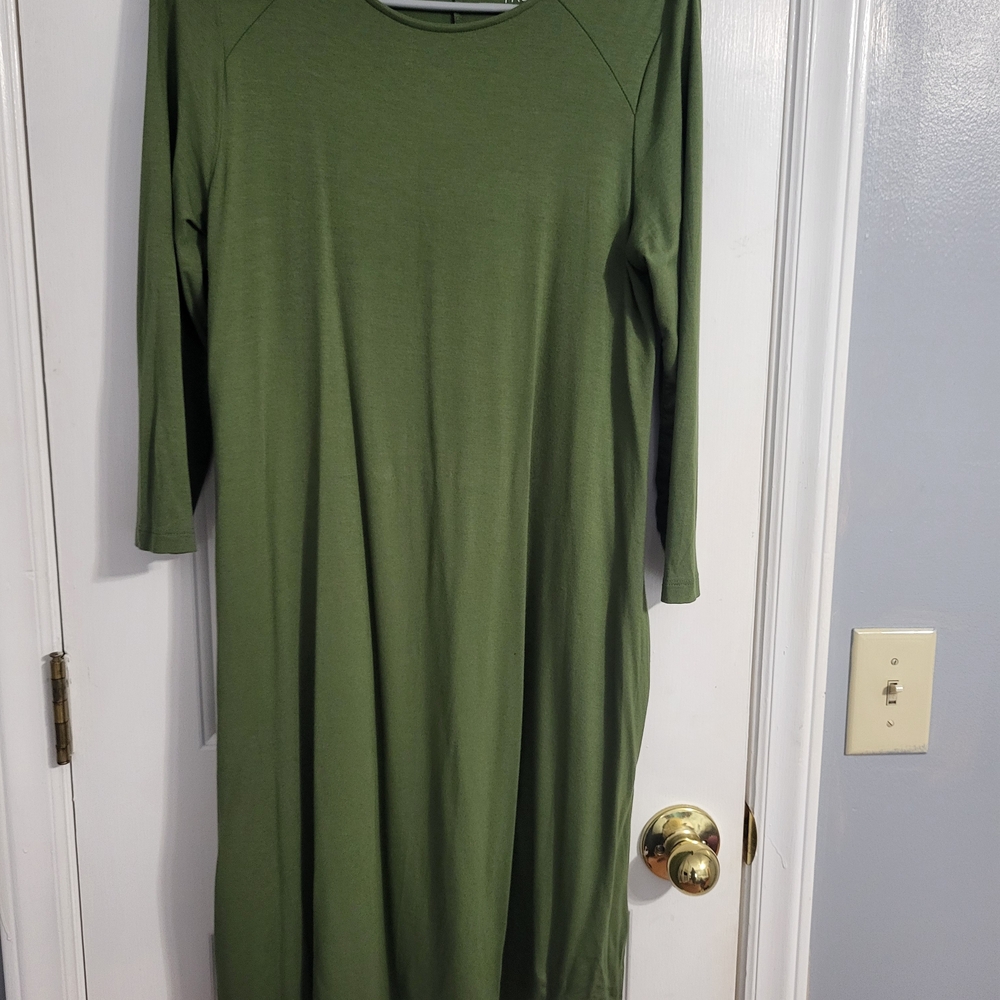 Time and Tru Olive Long Sleeve Dress